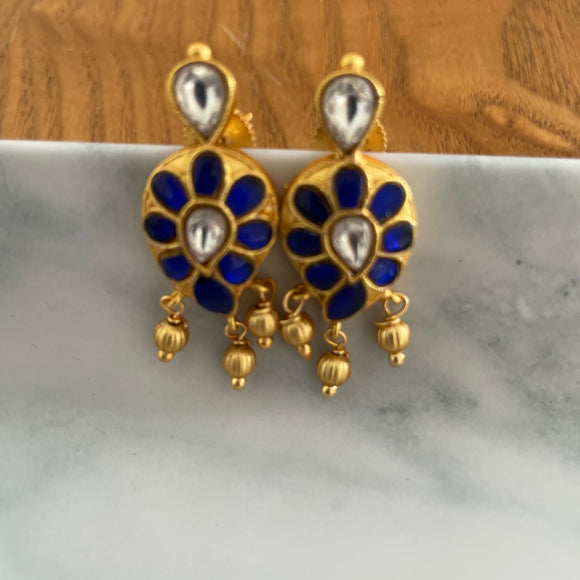 Antique Jadau Blue Drop Earrings