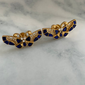 Antique Jadau Butterfly Stud Earrings
