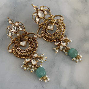 The Statement White Kundan Silver Earrings