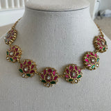 Antique Jadau  Lotus Necklace