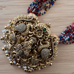 Handmade multi color Nakshi pendant Necklace