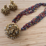 Handmade multi color Nakshi pendant Necklace
