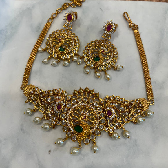 Peacock Choker Necklace