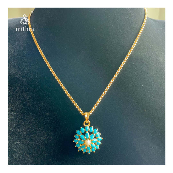 Pearl and Turquoise Pendant Set