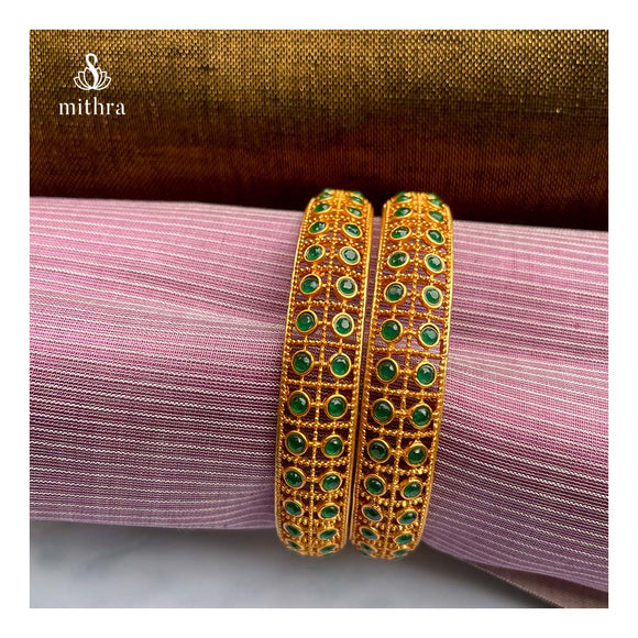 Green Broad Bangles