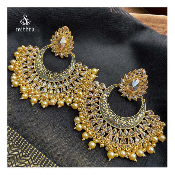 Meenakari Chandbali Earrings