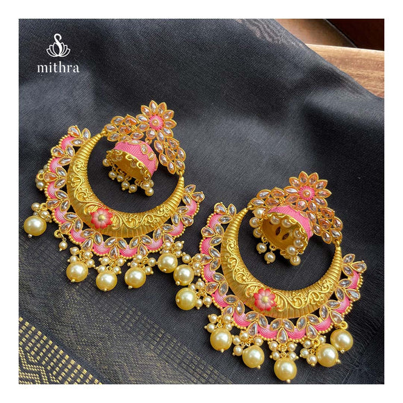 Meenakari Chandbali Earrings
