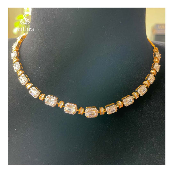 Geometric Zircon necklace