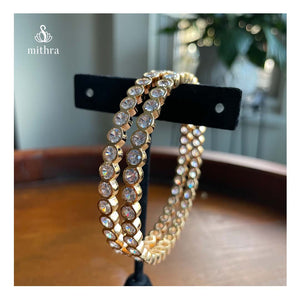 White Stone Bangles
