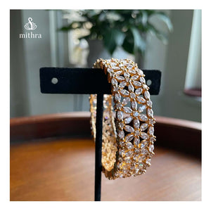 White Stone Bangles