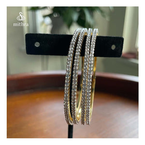 White Stone Bangles
