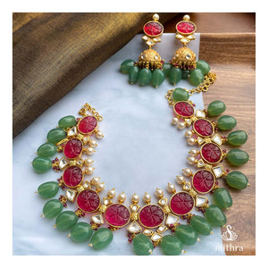 Fusion Carved Stone Necklace