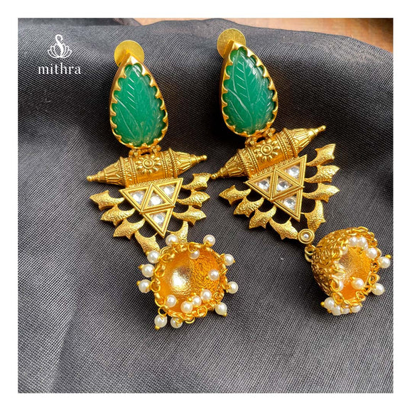 Statement Carved Stone Fusion Earrings
