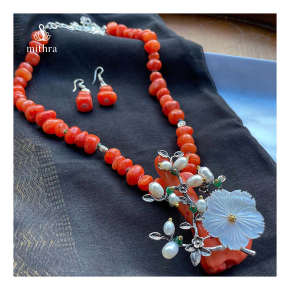 Handmade Red  Coral Necklace