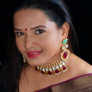 Uncut Polki Fusion Choker Necklace