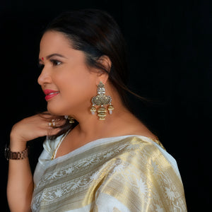 Dual Tone Statement Earrings