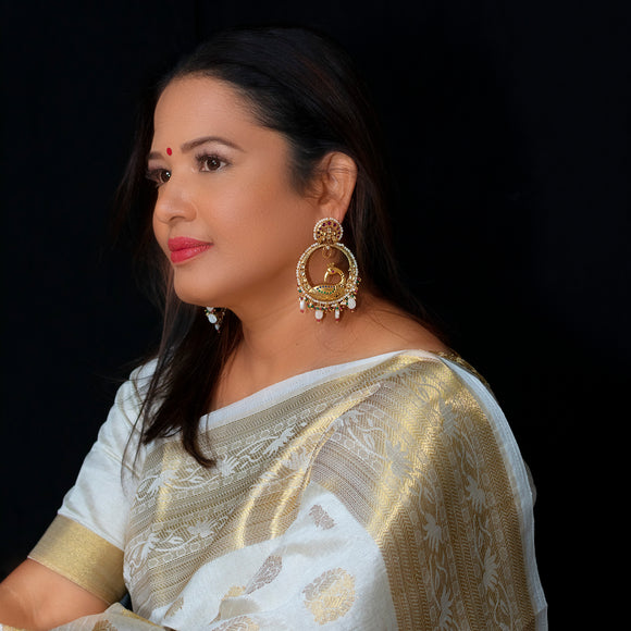 HandCrafted Jadau Fusion Earrings