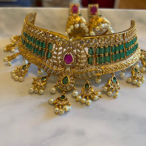 Antique Bridal CZ Choker Necklace