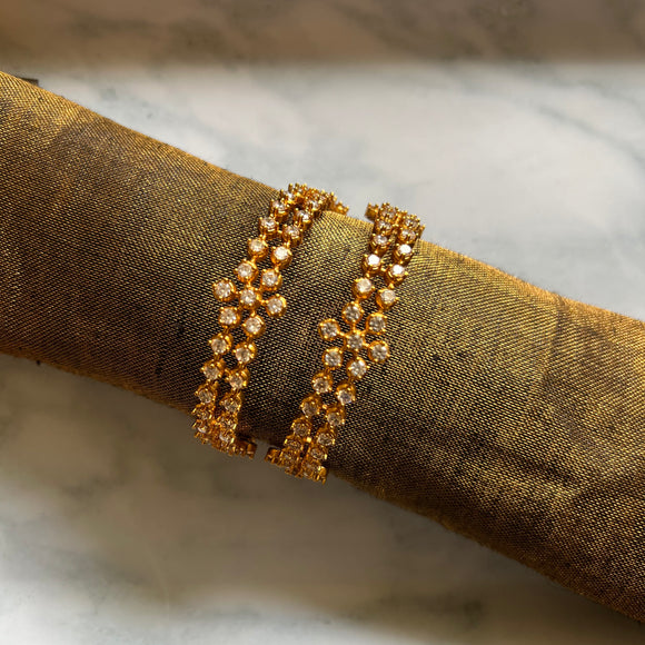 White Stone Bangles