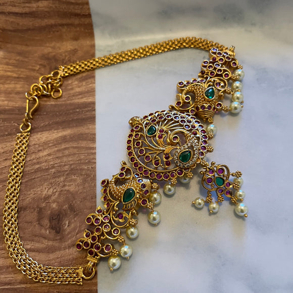 Peacock Choker Necklace