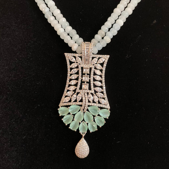 Zircon  Beaded Statement Necklace