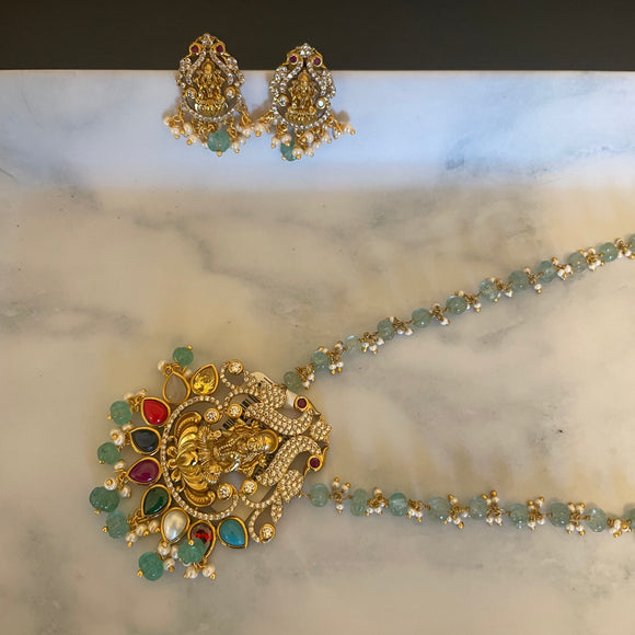 Antique Navaratna Idol Necklace