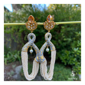 Fusion Beaded Long Earrings