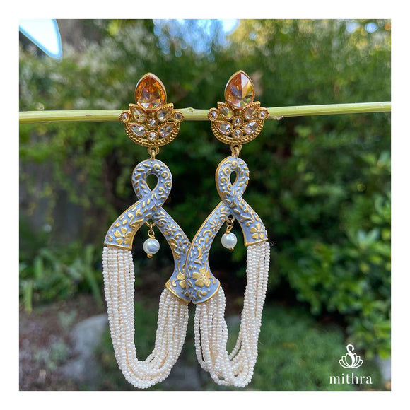 Fusion Beaded Long Earrings