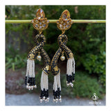 Fusion Beaded Long Earrings