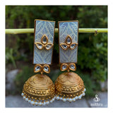 Carved Stone Jhumkas