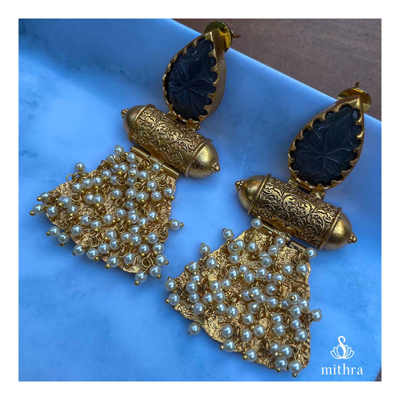 Carved Stone Fusion Earrings