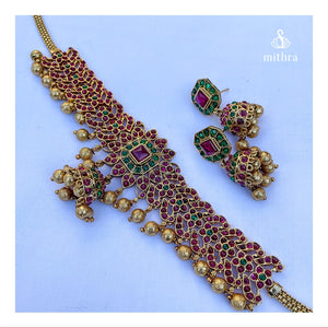 Real Kemp choker with gold tassels