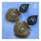 Statement Carved Stone Fusion Earrings