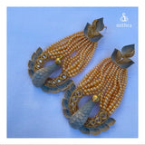 Statement Meenakari Peacock Earrings