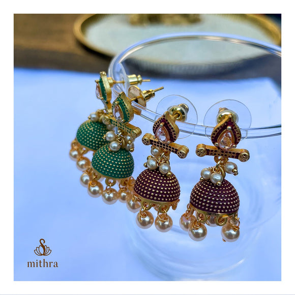 Meenakari Jhumka Earrings