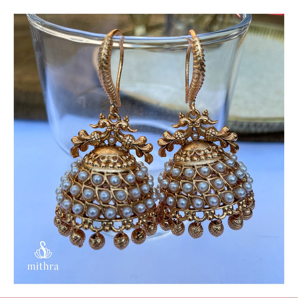 Antique Hook Jhumka Earrings
