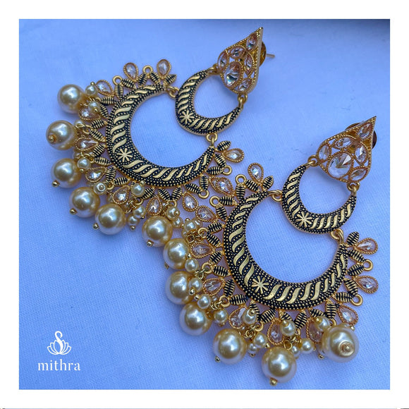 Meenakari Chandbali Earrings