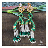 Fusion Beaded Long Earrings
