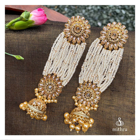 Fusion Beaded Long Earrings