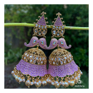 Lilac Jhumka Earrings