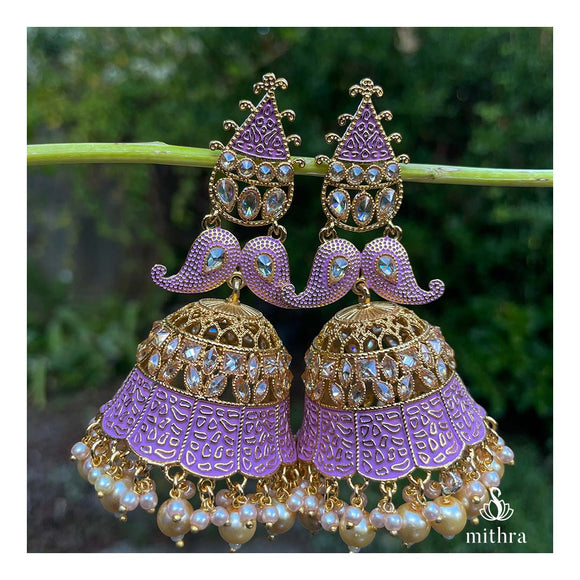 Lilac Jhumka Earrings